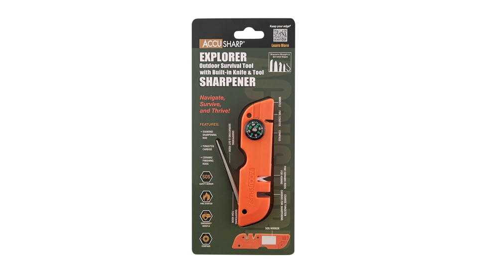 AccuSharp Explorer Outdoor Survival Tool with Built-in Knife &amp; Tool Sharpener, 735C