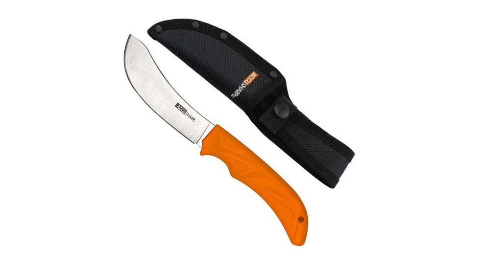 AccuSharp Butcher Knife, 4in, 420 Stainless Steel Blade, Orange Thermoplastic Rubber Handle, 732c