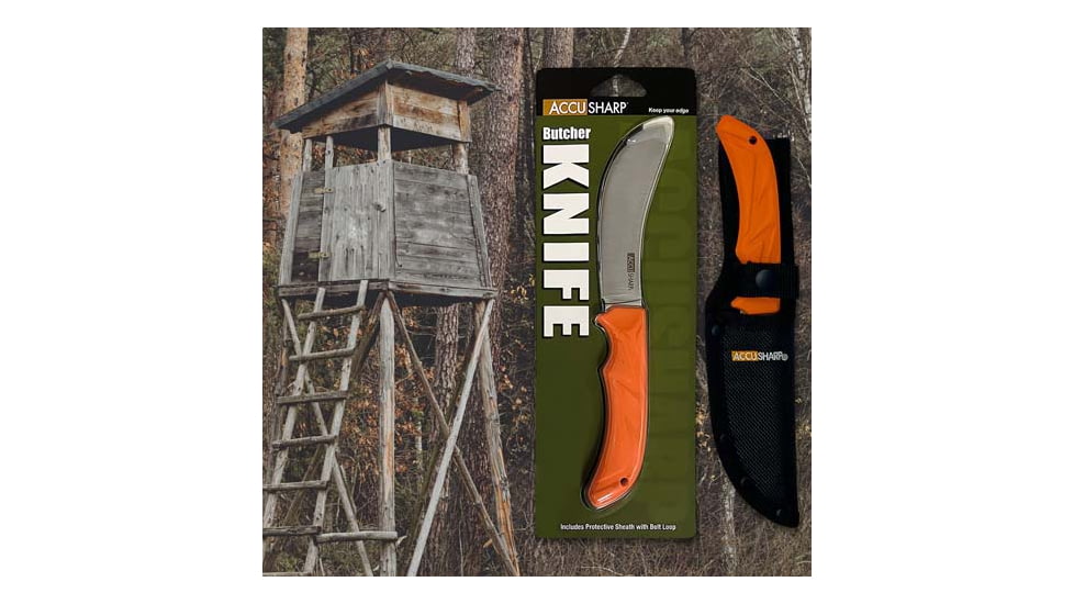 Accusharp Butcher Knife 4 Blade Non Slip Grip