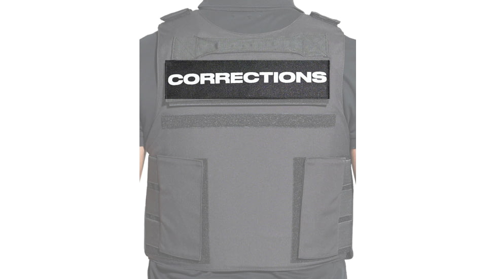 Ace Link Armor Corrections Patch, White On Black, B-TG-ID-COR-WH-BLK