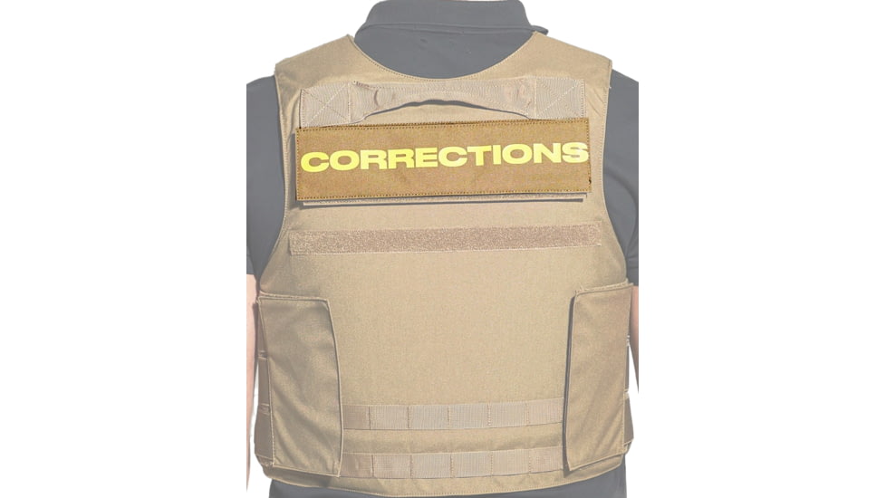Ace Link Armor Corrections Patch, Yellow On Coyote, B-TG-ID-COR-YL-CBR