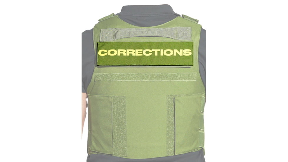 Ace Link Armor Corrections Patch, Yellow On Green, B-TG-ID-COR-YL-GRN