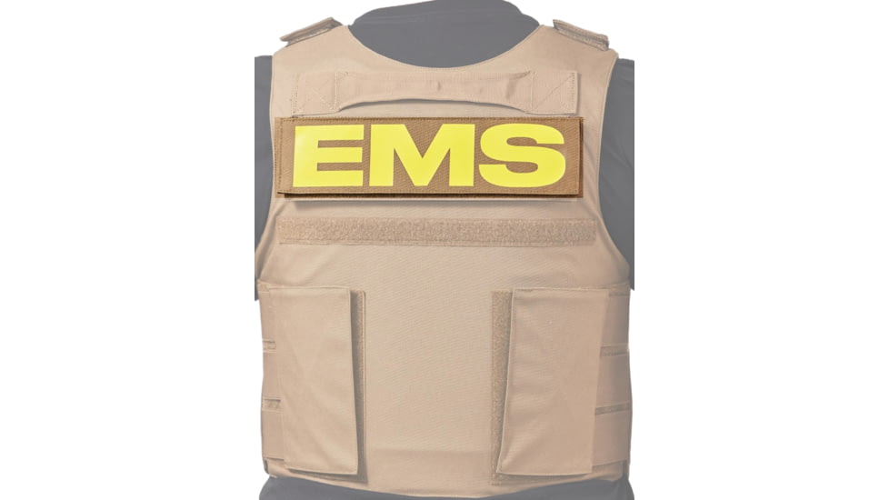 Ace Link Armor EMS Patch, Yellow On Coyote, B-TG-ID-EMS-YL-CBR