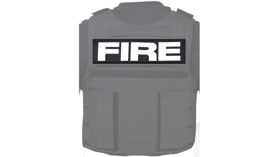 Ace Link Armor Fire Patch, White On Black, B-TG-ID-FI-WH-BLK