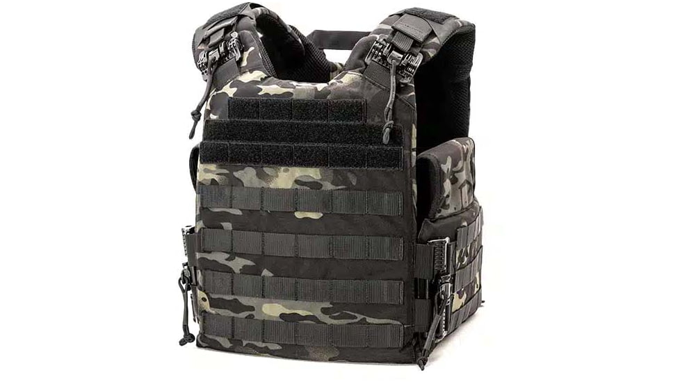 Ace Link Armor 2.0 Quadrelease Carrier Plate, Black Camo, Large, B-PC-Q20-NW-L-ML