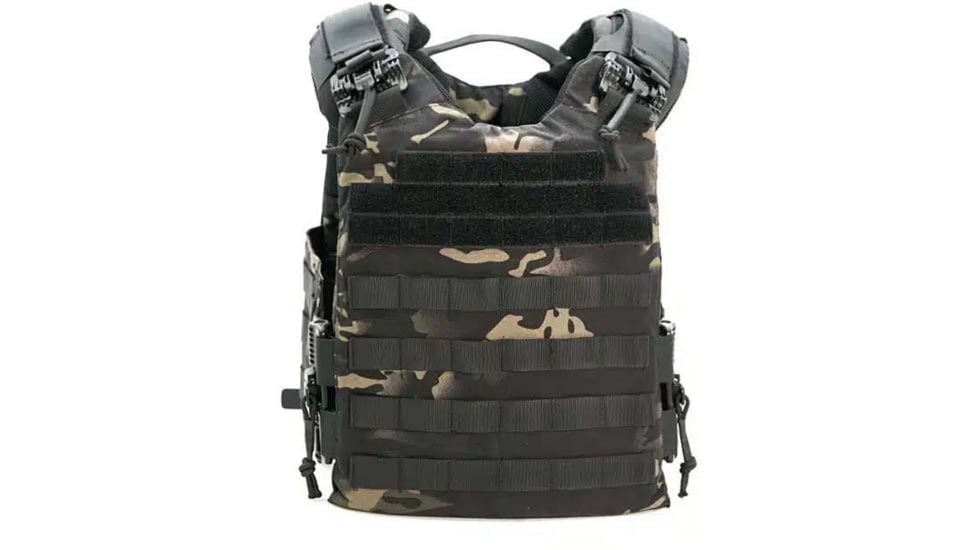 Ace Link Armor Quadrelease Tactical Plate Carrier, MOLLE, Black Camo, Large, B-PC-QRD-NW-L-ML