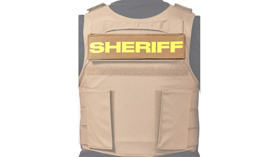 Ace Link Armor Sheriff Patch, Yellow On Coyote, B-TG-ID-SHE-YL-CBR