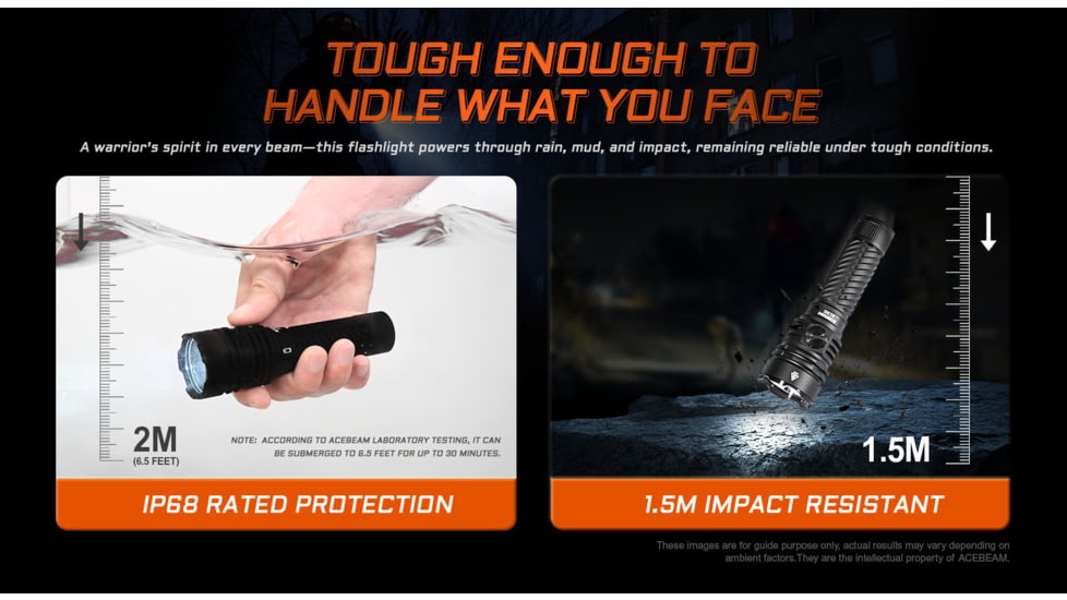 Acebeam EC90 Long Range 21700 USB-C Rechargeable Battery 4300 Lumens LED EDC Flashlight, Black, EC90 Black