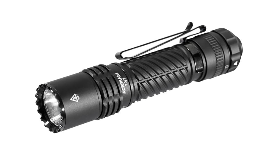 Acebeam T37 Tactical 21700 USB-C Rechargeable Battery 4000 Lumens LED Flashlight, Black, T37 Black