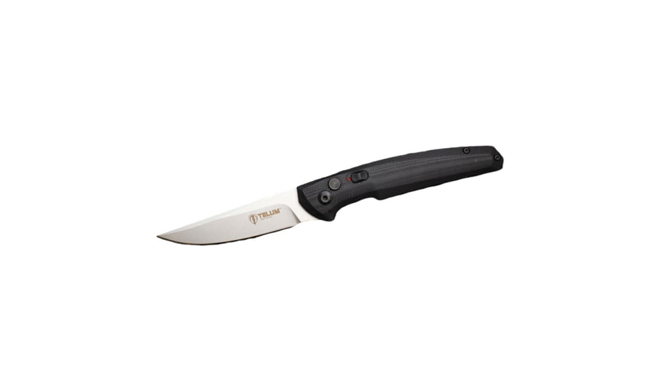Cupped Waterfowl Outdoors Telum Glaive Tactical Automatic Folding Knife 4 Drop Point Blade Black DAC2EE70, RHTT3055