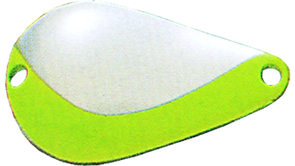 Acme K.O. Wobbler Spoon 2in, 3/4oz, Nickel &amp; Chartreuse Stripe, S680/NCS