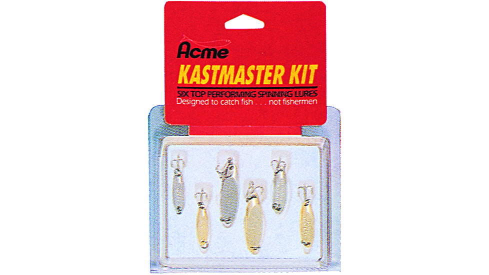 Acme Kastmaster Lure Kit, Chrome &amp; Gold, 1/4oz, 1/8oz, 1/12oz, 6 per Pack, KT 15