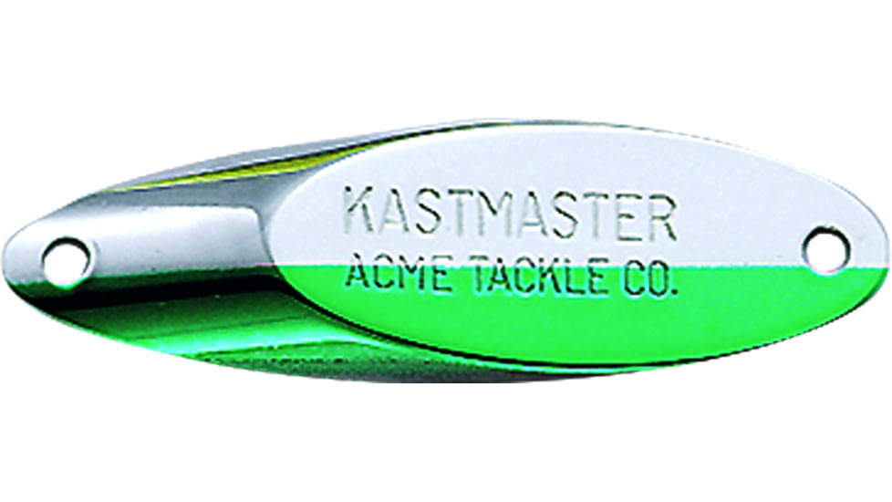 Acme Kastmaster Spoon 2in, 3/8oz, Chrome &amp; Neon Green, SW138/CHNG