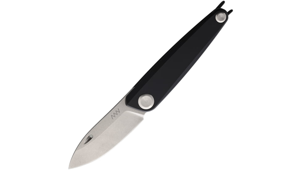 Acta Non Verba Knives Z050 Folder Folding Knife, 2.75 stonewash finish Bohler N690 stainless blade, Black titanium handle, ANVZ050-001