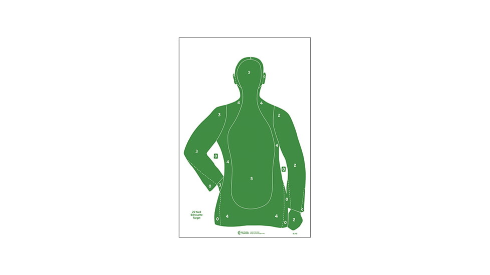 Action Target B-21E Economy 25 Yard Silhouette Target, Pack of 100, Green, B-21E GREEN