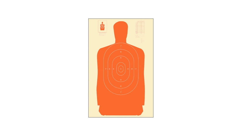 Action Target B-27S Standard Silhouette Target, Pack of 100, Orange, B-27S ORANGE