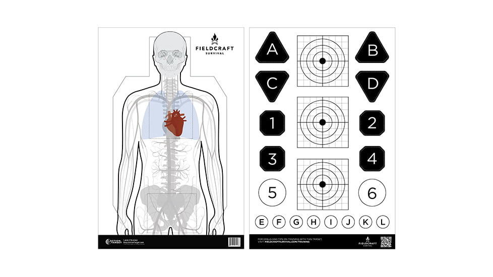 Action Target Fieldcraft Survival Double Sided Training Target, 100 Pack, 23in x 35in, FLDC-P-100