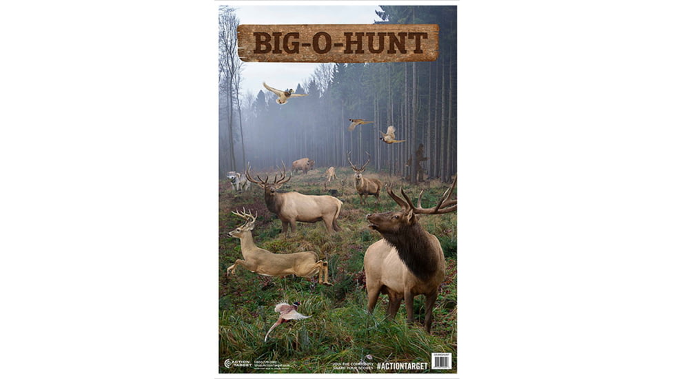 Action Target GS-BIGHUNT-100 Action Big-O-Hunt Hanging Paper 23 X 35 Anima