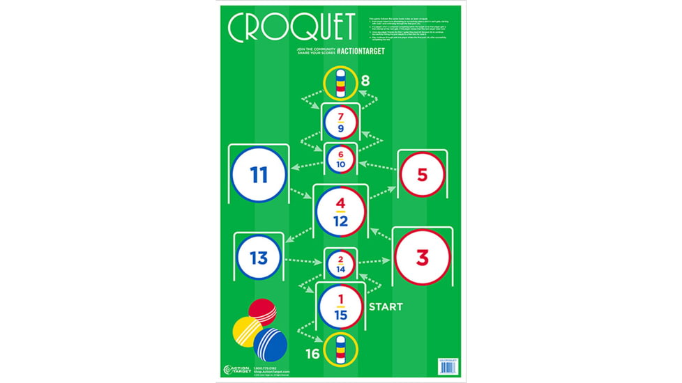 Action Target GS-CROQUET-100EM# Action Croquet Hanging Paper 23 X 35 Croqu