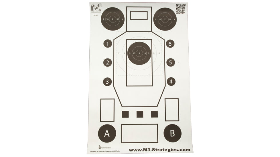 Action Target M3 Strategies Multi-Purpose V3, Training Target, Black and White, 23 x 35, 100 Per Box