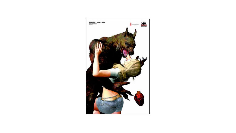 Action Target Monster Assault Full Color Target Jack &amp; Ellie 100 Per Case, Full Color Target, 23in x 35in, MOAT-02-100