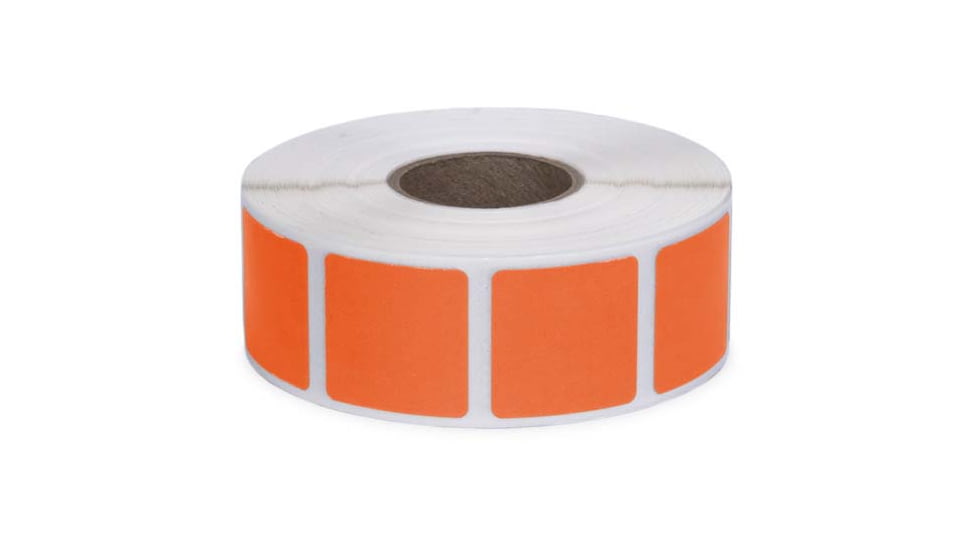 Action Target Self-Adhesive Target Pasters 3/4 Inch Square 1,000 Per Roll, Orange, PAST/OR