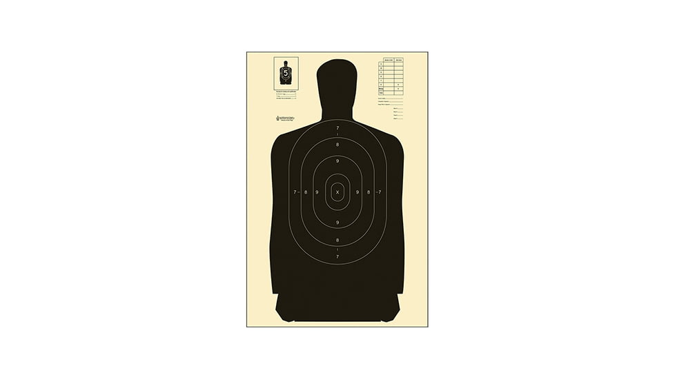 Action Target Standard Silhouette Target, Black, 24x45 Inch, B-27S-BLACK