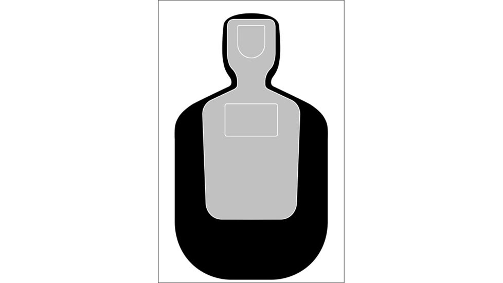 Action Target Standard TQ-19 qualification targets 25 yard target silhouette 100 Per Case, Black/Gray, 24in x 45in, TQ-19-100