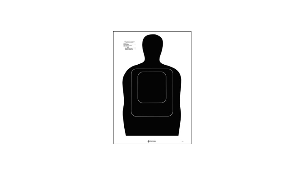 Action Target TQ-15 Standard Silhouette 25 Yard Qualification Target, Pack of 100, Black, TQ-15 BLACK