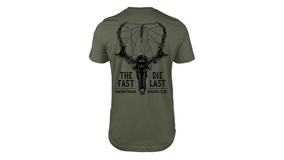 Montana Knife Company Speedgoat Skull Tee - Men's, Military Green, Medium, MKC-000714