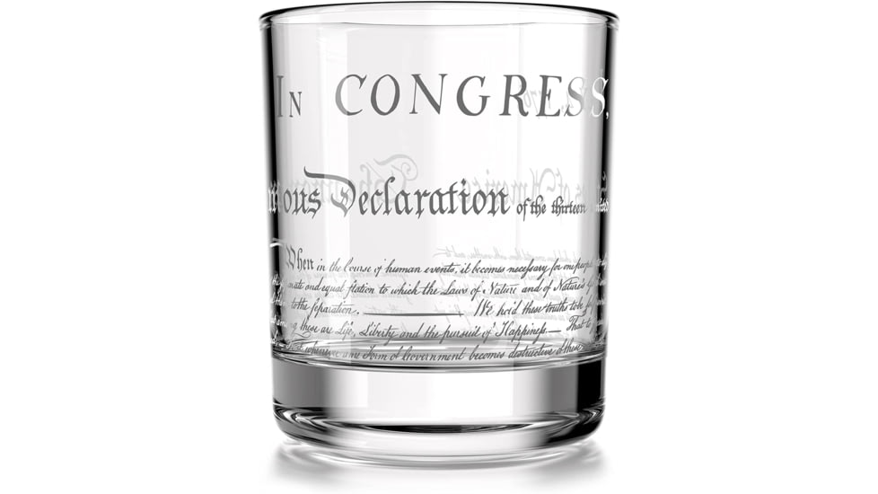 Old Southern Brass Declaration of Independence Whiskey Glass, Clear, 10 oz, OSB-WG-DOI