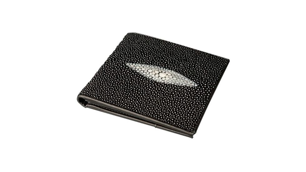 Adam Unlimited Stingray BiFold Wallet w/Shark Interior, Black SRBIWSKBK