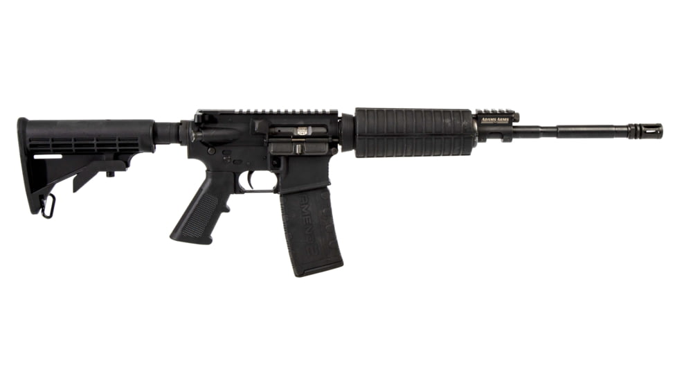 Adams Arms P1 Semi-Auto Rifle, 223 Rem/5.56 NATO, 16in 1/2x28 TPI Barrel, 1-7, Synthetic Black Stock, Nitride Black, FGAA00424-FRRMPG