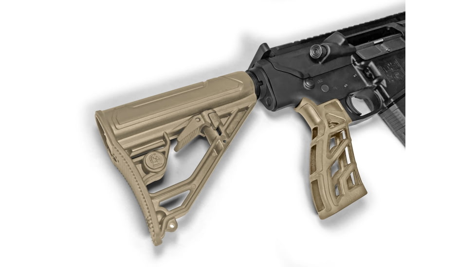 Adaptive Tactical EX Performance Adjustable AR Rifle Stock Lite, Mil Spec, Flat Dark Earth, AT-02013-E