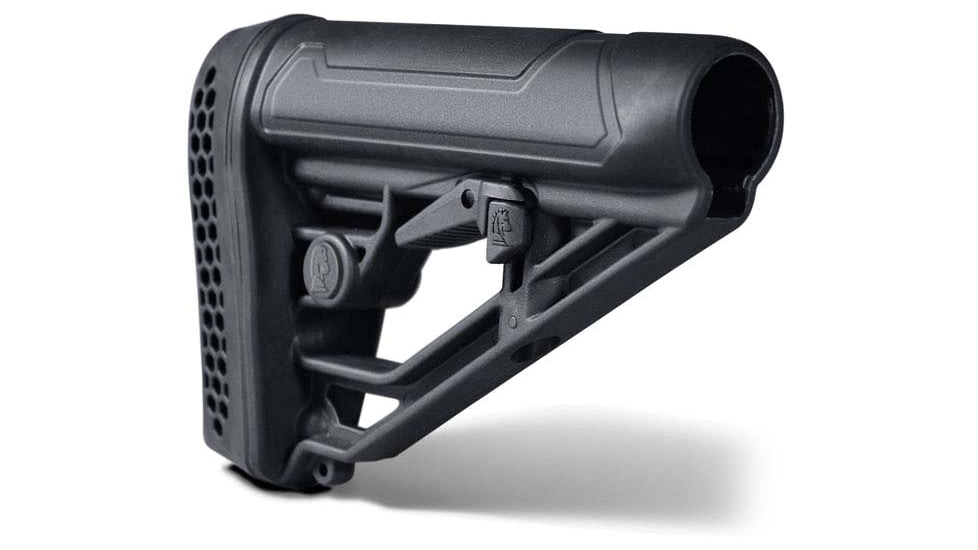 Adaptive Tactical EX Performance Adjustable M4-Style Stock for AR15/AR10 Carbines, Polymer, Black, AT-02012