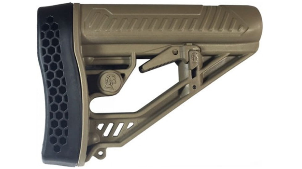 Adaptive Tactical EX Performance Adjustable M4-Style Stock for AR15/AR10 Carbines, Polymer, Flat Dark Earth, AT-02012-E