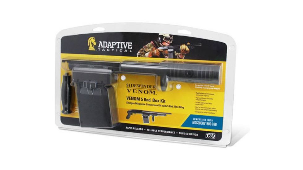 Adaptive Tactical Venom Kit w/5rd Box, for Mossberg 500 Series Shotguns, Black, AT-05000-5RD