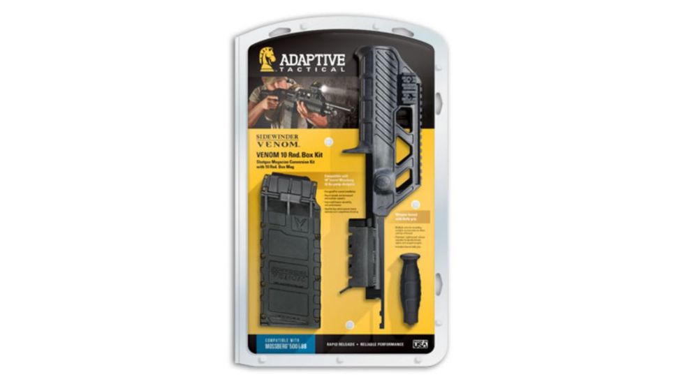 EDEMO Adaptive Tactical Venom Kit w/Wraptor Forend and 10rd Box, for Mossberg 500 Series Shotguns, Black, AT-05200-10RD