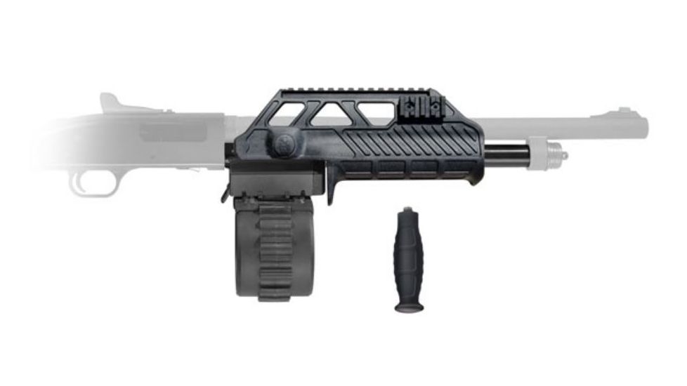 Adaptive Tactical Venom Kit w/Wraptor Forend and 10rd Drum, for Mossberg 590 Series Shotguns, Black, AT-05910-10RD