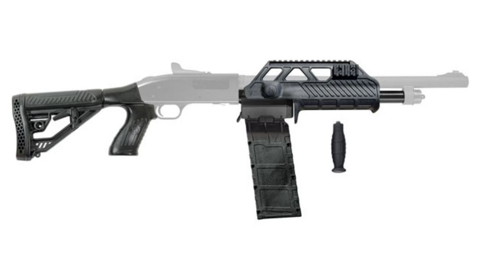 Adaptive Tactical Venom-SE Kit w/ M4 Style Stock and Wraptor Forend 10rd Box, for Mossberg 500 Series Shotguns, Black, AT-04000-10RD