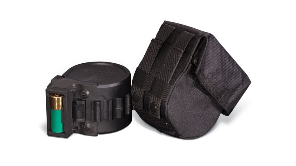 Adaptive Tactical Sidewinder Venom 10 Round Rotary Magazine Molle / Belt Pouch, Nylon, Black, AT-00998