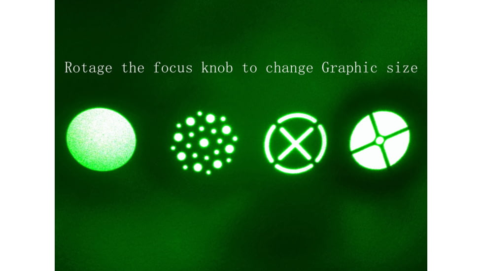 ADE Advanced Optics Adjustable Multi-Reticle Green Laser Flashlight Sight w/ Pressure Switch and QD Mount, Black, HG33