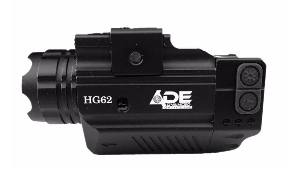 ADE Advanced Optics Crusader Series Compact Green Laser Strobe Flashlight Sight, Black, HG62