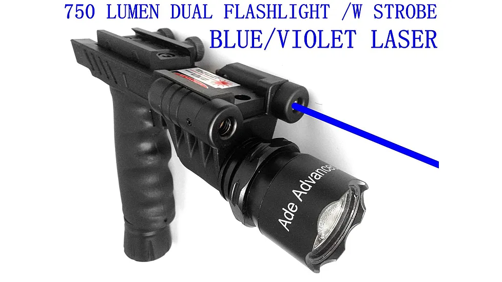 ADE Advanced Optics Dual Strobe Flashlight w/ Blue Laser Combo Sight