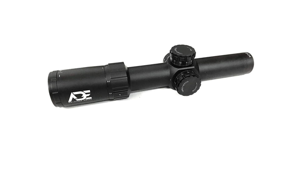 ADE Advanced Optics Gen2 1-6x24mm Rifle Scope, 30mm, Illuminated Mil Dash Reticle, Black, Gen2 1-6x24