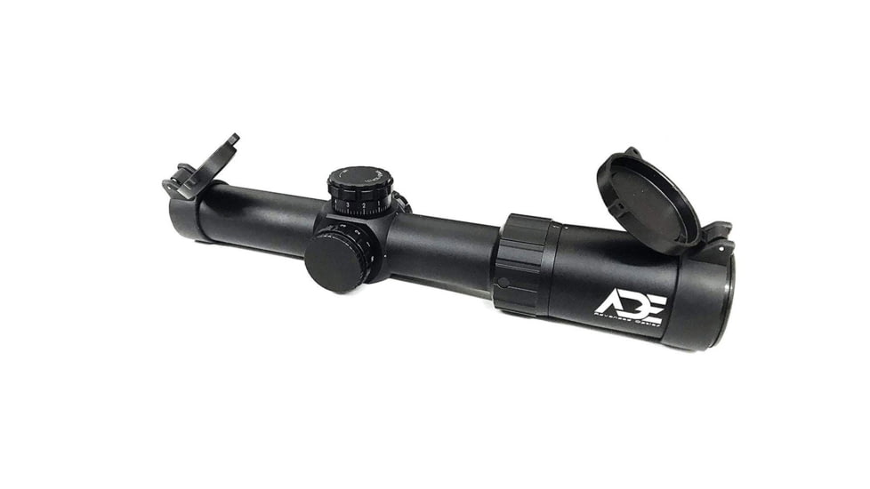 ADE Advanced Optics Gen2 1-6x24mm Rifle Scope, 30mm, Illuminated Mil Dash Reticle, Black, Gen2 1-6x24