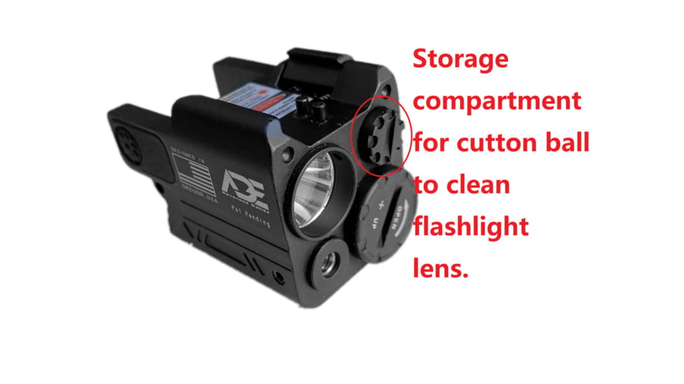 ADE Advanced Optics HG54G Plus 2 Full Metal Green Laser/Flashlight Sight, Springfield Hellcat OSP/PRO/Micro-Compact 9MM Pistol, Black, HG54 PLUS