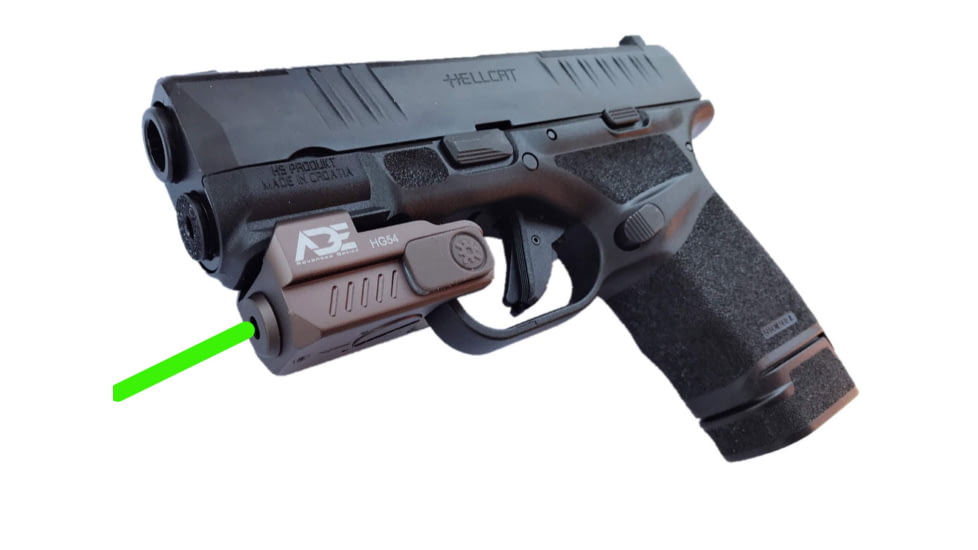 ADE Advanced Optics Mini Green Laser Sight, Glock/Ruger Security 9/HK P2000/Springfield XD/Taurus G2c/Canik/Sig Sauer P320/P365/P226, FDE, HG54 FDE