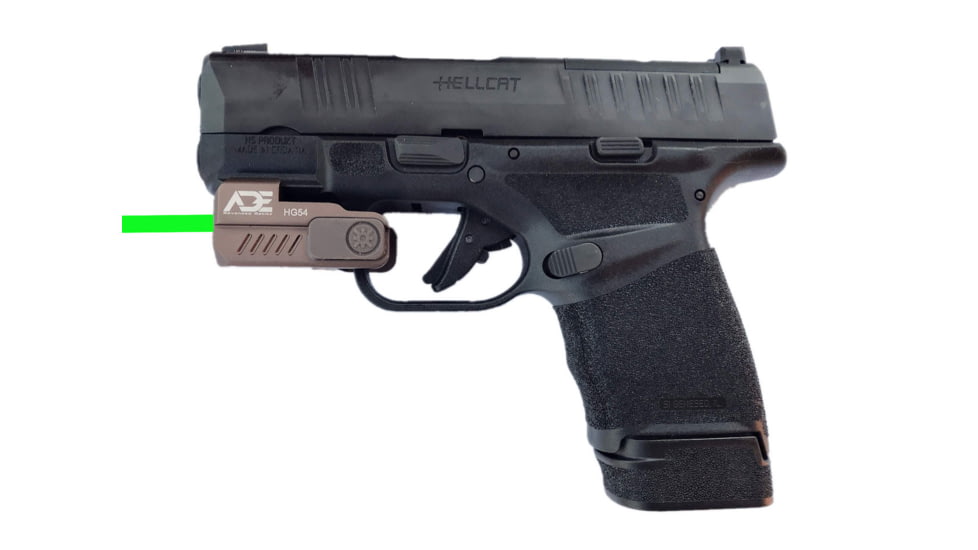 ADE Advanced Optics Mini Green Laser Sight, Glock/Ruger Security 9/HK P2000/Springfield XD/Taurus G2c/Canik/Sig Sauer P320/P365/P226, FDE, HG54 FDE