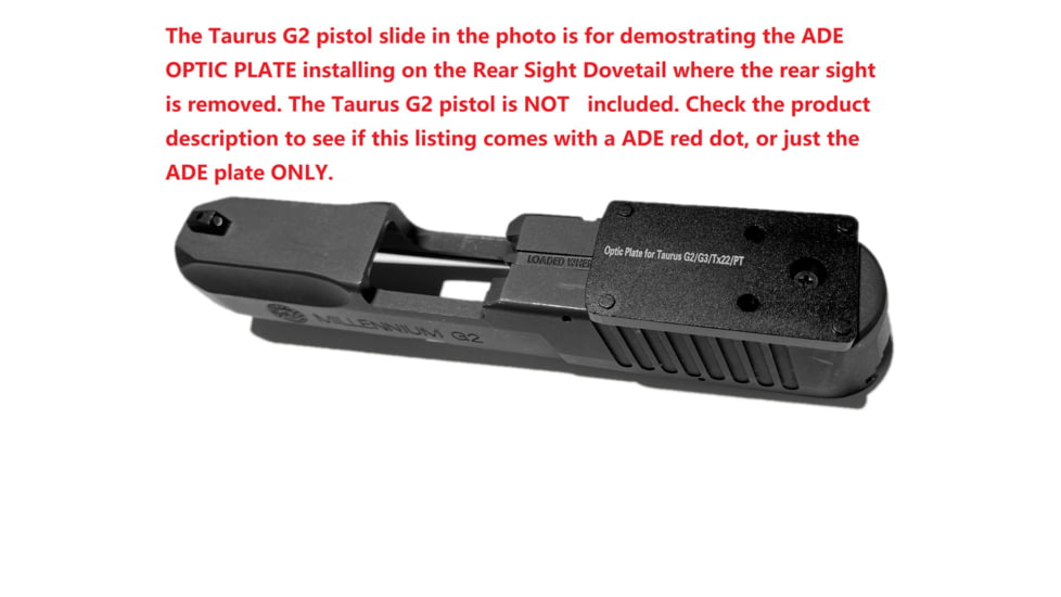 ADE Advanced Optics Optic Mount Plate, Taurus PT111 G2, Millennium G2, G2, G3 and TX22 to fit on Vortex Venom, burris fastfire, meopta, eotech mrds, docter, Insight Red Dot Reflex Sight, Black, Taurus G2 Plate